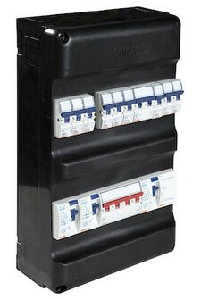 Gewiss Groepenkast 3 fase 9&nbsp;groepen + Beltrafo + Kookgroep