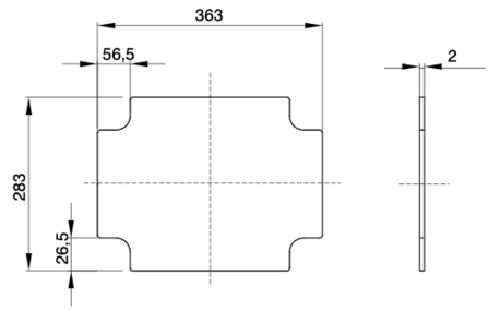 GW44618 ACHTERMONTAGEPLAAT MET ZELFTAPPENDE BEVESTIGINGSSCHROEVEN
