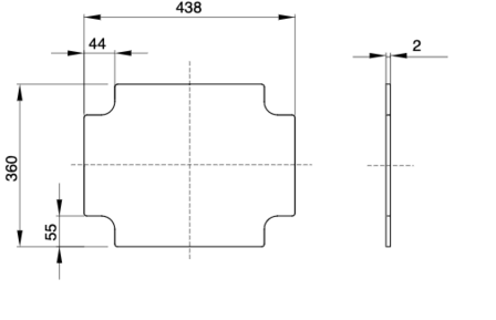 GW44619 ACHTERMONTAGEPLAAT MET ZELFTAPPENDE BEVESTIGINGSSCHROEVEN