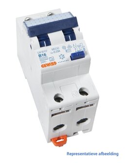 Gewiss Aardlekautomaat C16, 2-Polig (1P+N), GW94307 30mA