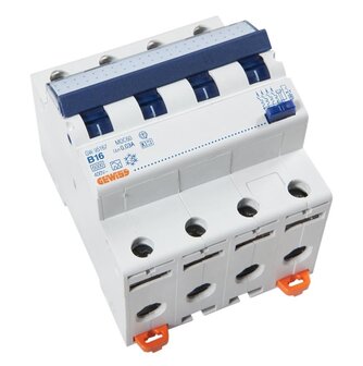Gewiss aardlekautomaat B16 GW95167, 4-polig, 16A, 30mA beveiliging