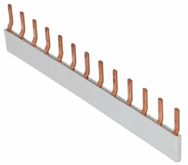 Kamrail 13 modules - 1 Polige pin - Grijs