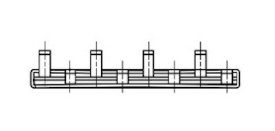 Kamrail 4 modules - 2 Polige pin