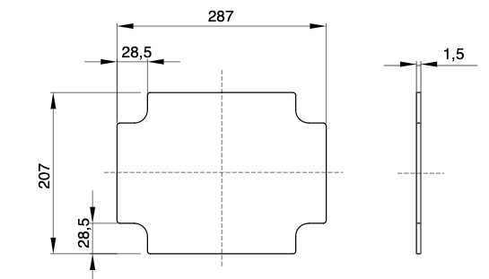 GW44617 ACHTERMONTAGEPLAAT MET ZELFTAPPENDE BEVESTIGINGSSCHROEVEN