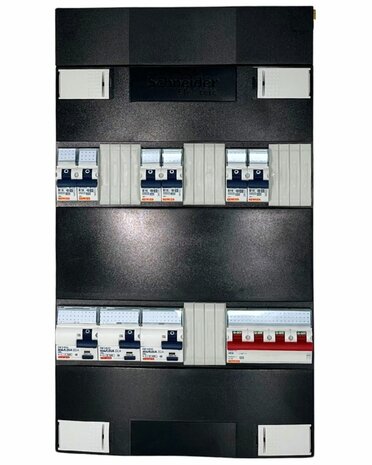 Gewiss Groepenkast 3 Fase · 3x 2P ALS 30mA · 6 Groepen