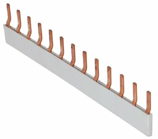 Kamrail 13 modules - 1 Polige pin - Grijs