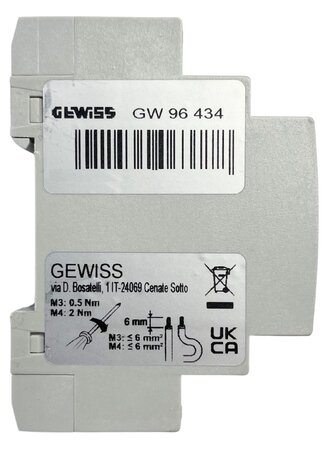 De Gewiss GW96434 beltrafo 40VA