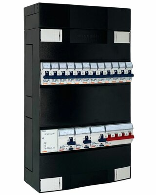 Groepenkast 3 fase 12Â groepen + Beltrafo