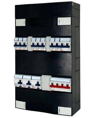 GroepenKast 3 Fase · 3 ALS · 8 Groepen + Kookgroep
