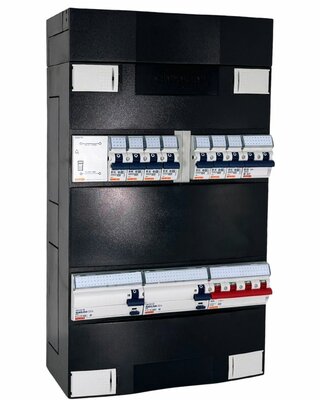 Gewiss Groepenkast 3 fase 7 groepen + Beltrafo + Kookgroep