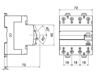 Gewiss Type B Aardlekschakelaar 40A | 4 Polig | 30mA | GWD4532